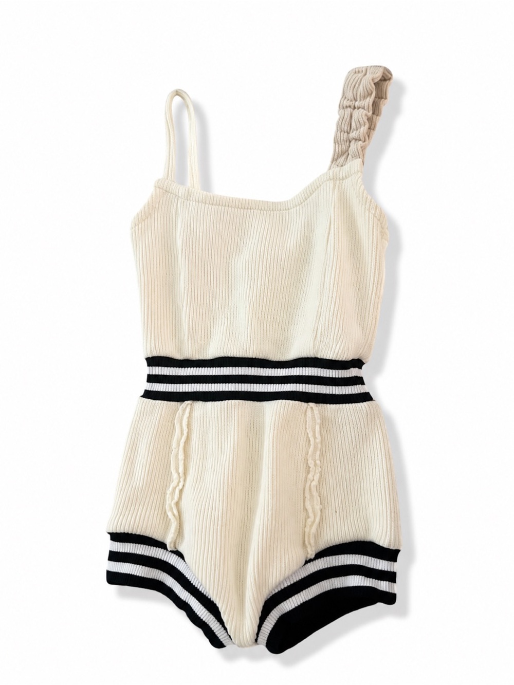 Ricki Brazil • Vintage Style Knit Short Shorts Bodysuit Romper